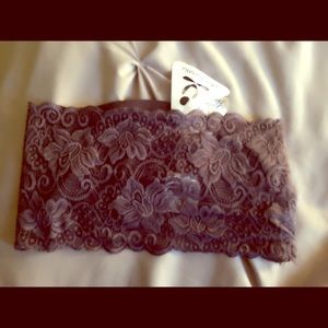 NWT Phat Buddha dark gray lace bandeau O/S